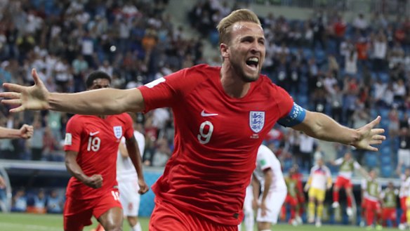 England's Harry Kane scored twice against Tunisia on Tuesday morning.