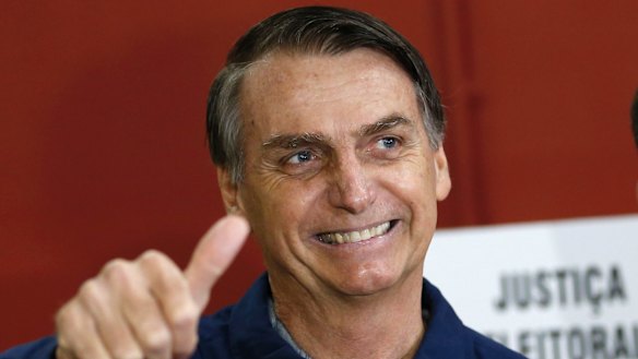 Presidential frontrunner Jair Bolsonaro, of the Social Liberal Party.