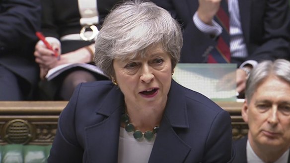 British PM Theresa May during the latest vote.