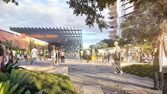 Cross River Rail's proposed Exhibition station at Bowen Hills.