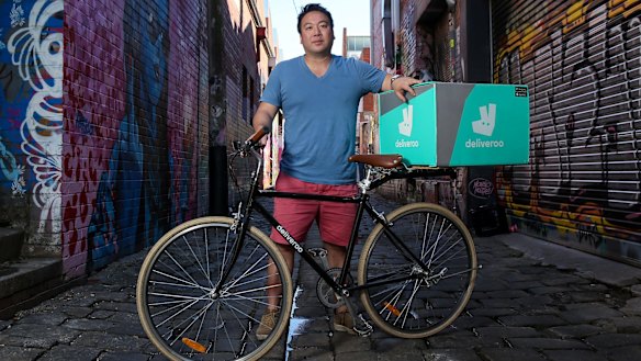 Deliveroo founder William Shu. The company’s shares ended the day down 26 per cent from their offer price, after falling as much as a third in early trading.