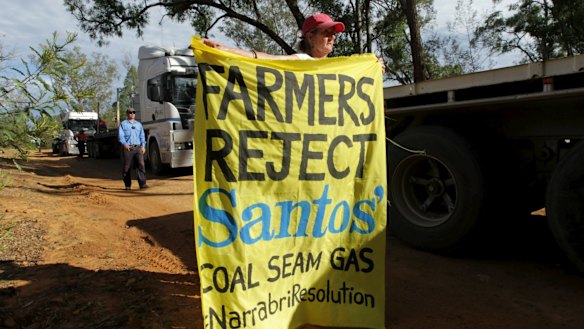 Protesters have engaged in a long-running camp opposing the proposed Santos Narrabri gas project in northern NSW.