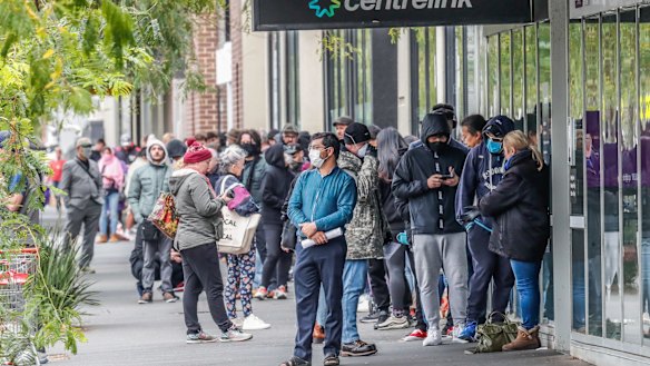 The unemployment queues grew dramatically after the coronavirus pandemic lockdown started in March.