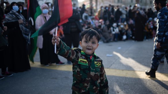 Libyans mark the tenth anniversary of the Arab Spring in February 2021. 
