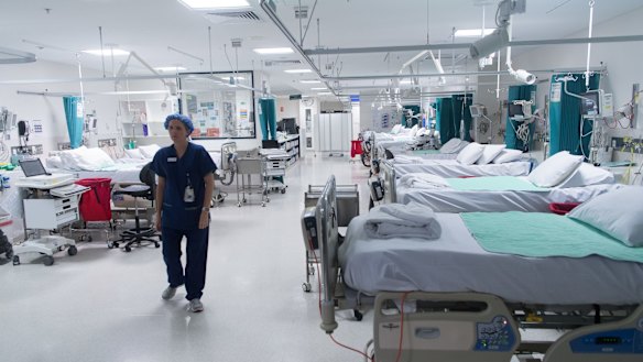 A ward set up at Melbourne's Austin Hospital for the expected increase in coronavirus patients.