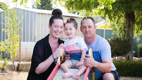Naomi Taylor and Ben McLennan with their son William McLennan, 2.