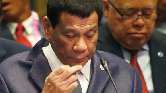 Rodrigo Duterte at the ASEAN Plus China summit in November 2018.