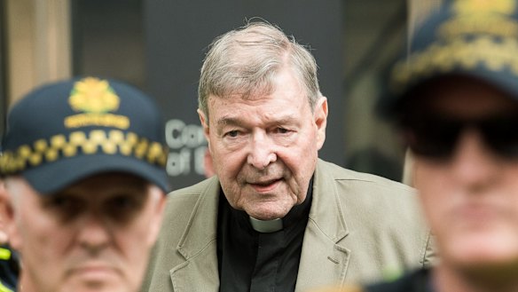 Cardinal George Pell leaving the County Court, where was found guilty of historical child sex offences.