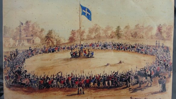 A painting of the Eureka Stockade.