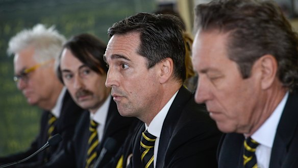 Martin Hiscock addresses the 2016 news conference.