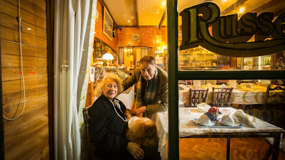 Lola Russell and George Dixon in the Old Corner Shop in 2017.

