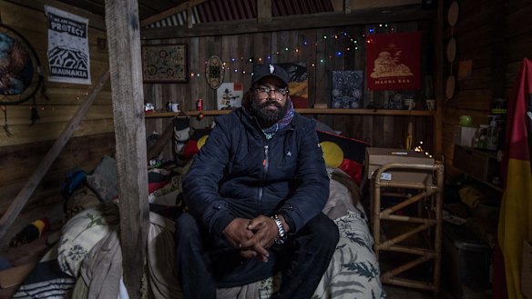 Djab Wurrung man DT Zellanach who created the Djab Wurrung embassy and has been the mainstay of the campaign to save the sacred birthing trees.