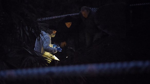 Jubelin (centre, in black beanie) worked tirelessly in the search for Matthew Leveson's body.