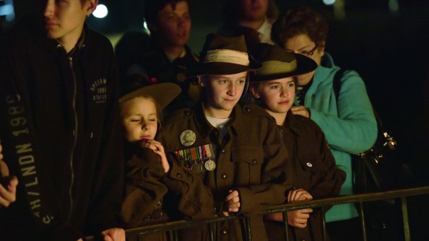 Children were among those who attended the dawn service.