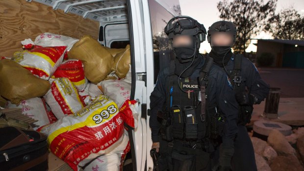 The record 1.2 tonnes of methamphetamine seized at Geraldton. Eight men were charged.