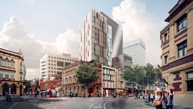 The site at 750 George Street, Sydney has a development approval for a 17-storey retail and hotel site.