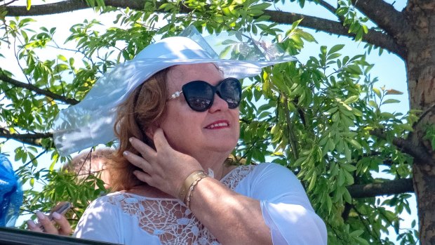 Gina Rinehart, pictured at last year's Derby Day, is now worth $US17.9 billion, according to Bloomberg.
