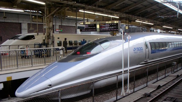 A high-speed train in Japan. 