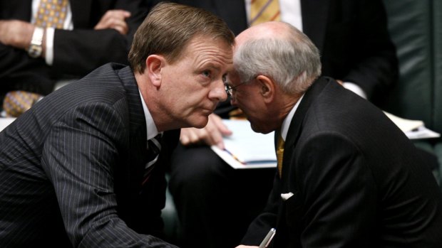 Peter Costello and John Howard in 2007.