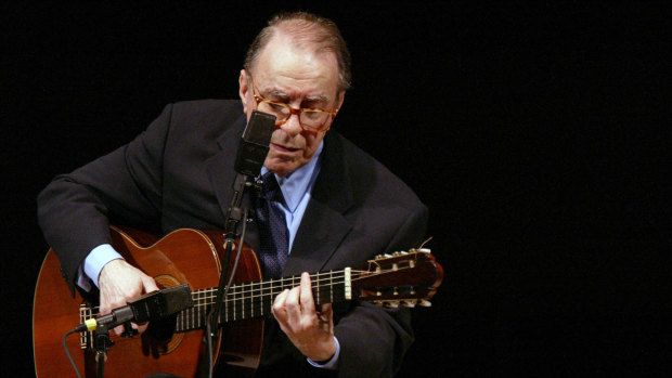 Joao Gilberto performs at Carnegie Hall in New York in 2004. 