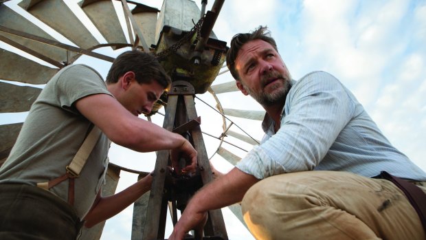 Ryan Corr (left) as Art and Russell Crowe as Joshua Connor in The Water Diviner, which Crowe directed.