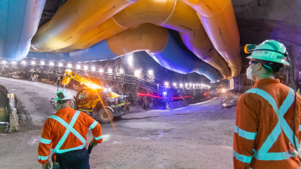 Inside the Rozelle Interchange beneath Sydney’s inner west.