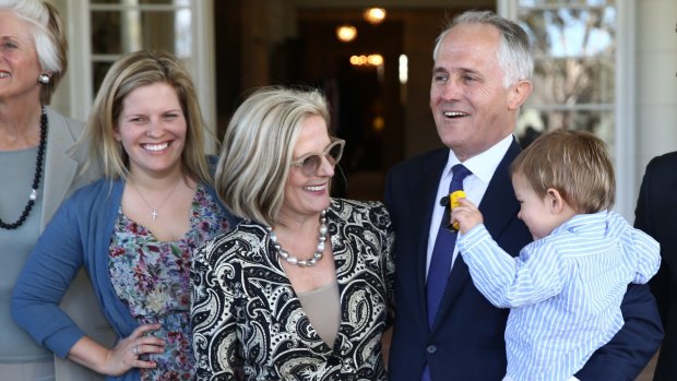 The Turnbull family at Government House in 2015: Malcolm and Lucy with their daughter Daisy and grandson Jack.