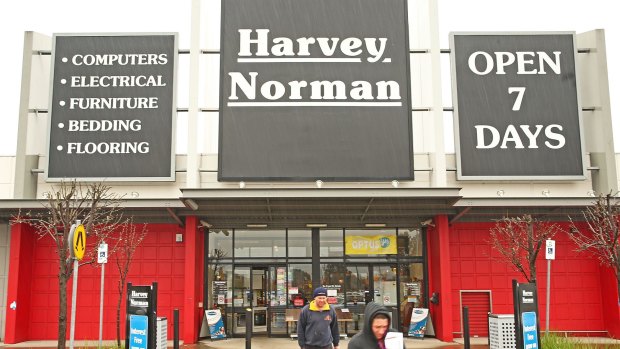 Harvey Norman has seen a run up in sales due to Australians buying up home office goods and freezers.