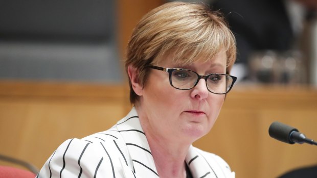 Senator Linda Reynolds during an estimates hearing at Parliament House in Canberra. 