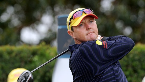 Emotional return: Jarrod Lyle made a return to golf at the Australian Open in 2013 after beating cancer.
