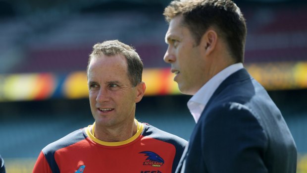 Crows chief Andrew Fagan (right) with coach Don Pyke.
