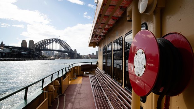 A Sydney ferry is empty of passengers after another day of more locally transmitted cases of Covid-19. 24th June 2021 Photo: Janie Barrett