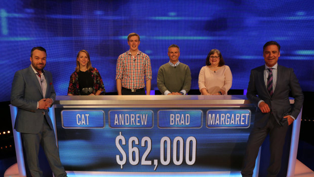 Journalist Andrew Brown on the set of The Chase Australia.