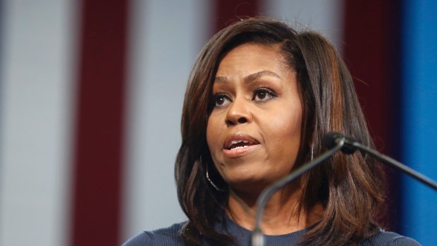 Former first lady Michelle Obama, pictured speaking during a campaign rally for Hilary Clinton in October 2016. 