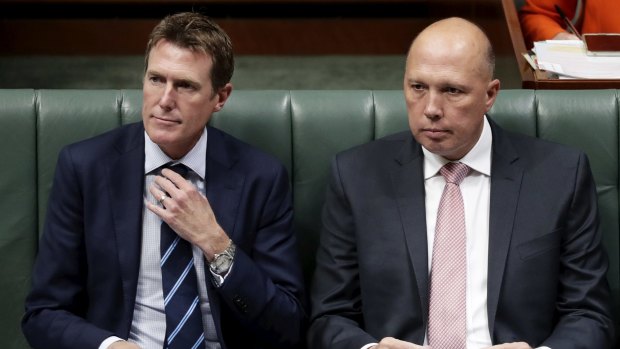 Attorney-General Christian Porter and Minister for Home Affairs Peter Dutton. 