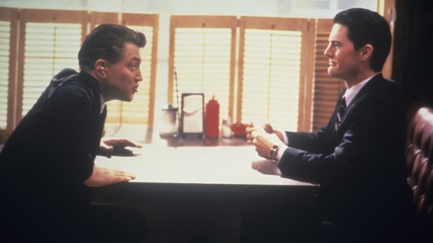 <i>Twin Peaks</i> co-creator David Lynch, left, as FBI Bureau Chief Gordon Cole and Kyle 
MacLachlan as Special Agent Dale Cooper.