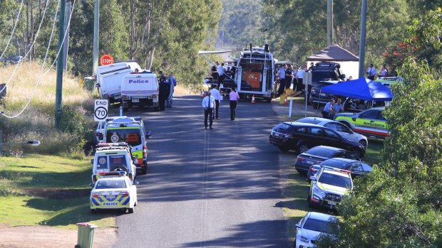 The police forward command post during the 20-hour siege involving gunman Ricky Maddison.