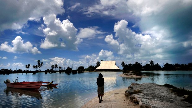 Low-lying Pacific nations like Kiribati are battling rising sea levels as a result of climate change. 