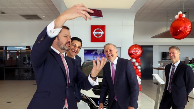 Opposition Leader Anthony Albanese and Shadow Minister for Industry and Innovation Ed Husic in Sydney’s Liverpool.