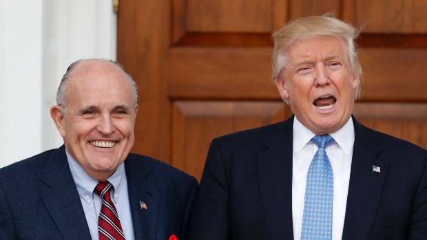 Then-President-elect Donald Trump and ex-New York City mayor Rudy Giuliani  in 2016.