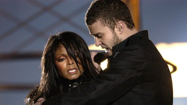 Janet Jackson and Justin Timberlake during their infamous performance at the 2004 Super Bowl. 