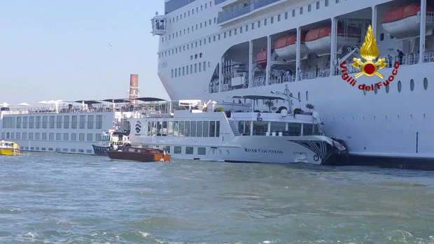 The collision happened at about 8:30am on the Giudecca Canal, a major thoroughfare that leads to Saint Mark's Square. 