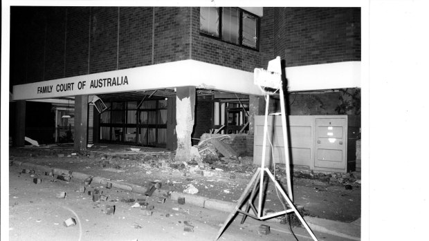 The aftermath of the Family Court bombing in Parramatta in April 1984.