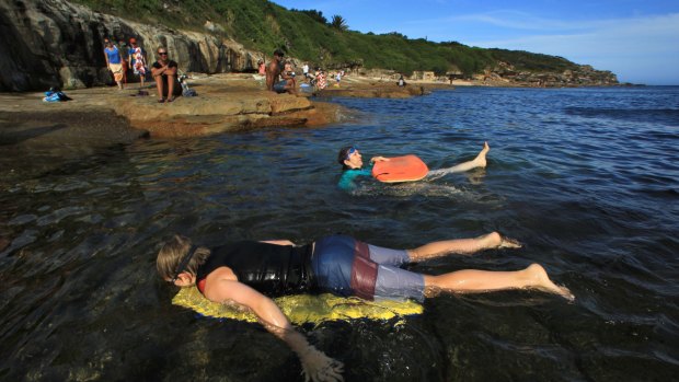 Swimmers near Long Bay on Sydney's coastline, an area that will be one of the protected spots within the proposed marine park.
