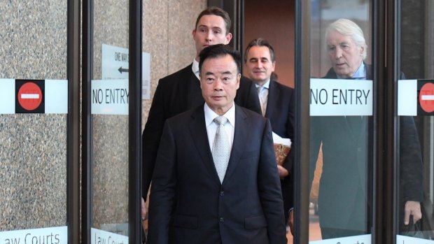 Businessman Chau Chak Wing leaves the Federal Court in Sydney in 2018.