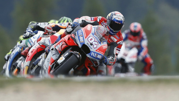 Tough battle: Italian rider Andrea Dovizioso started on pole, but was pushed the entire way.