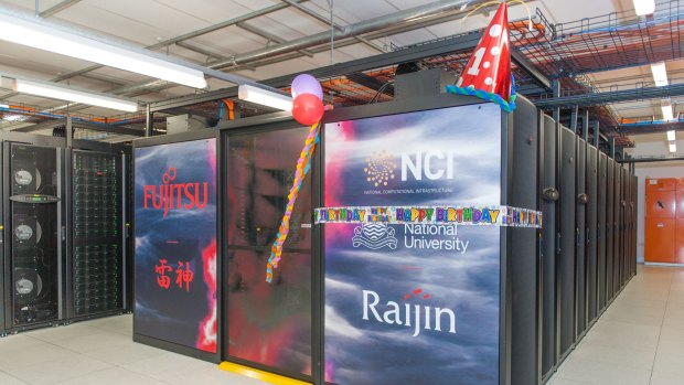 The ANU's supercomputer, Raijin, on its first birthday.
