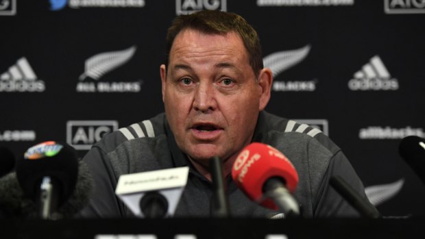 Big call: Steve Hansen is talking down his world champion side's chances in the first Bledisloe clash.
