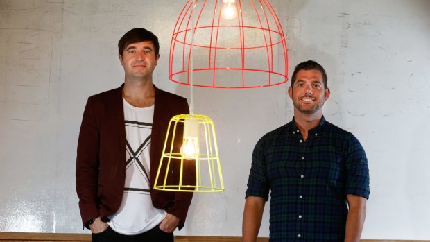 Junkee co-founders Neil Ackland (left) and Tim Duggan (right) before they sold to oOh!Media in 2016.