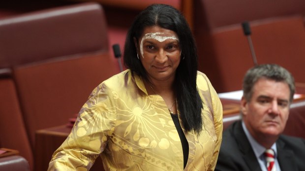 Olympian Nova Peris in the Senate after she was elected to the upper house in 2013.